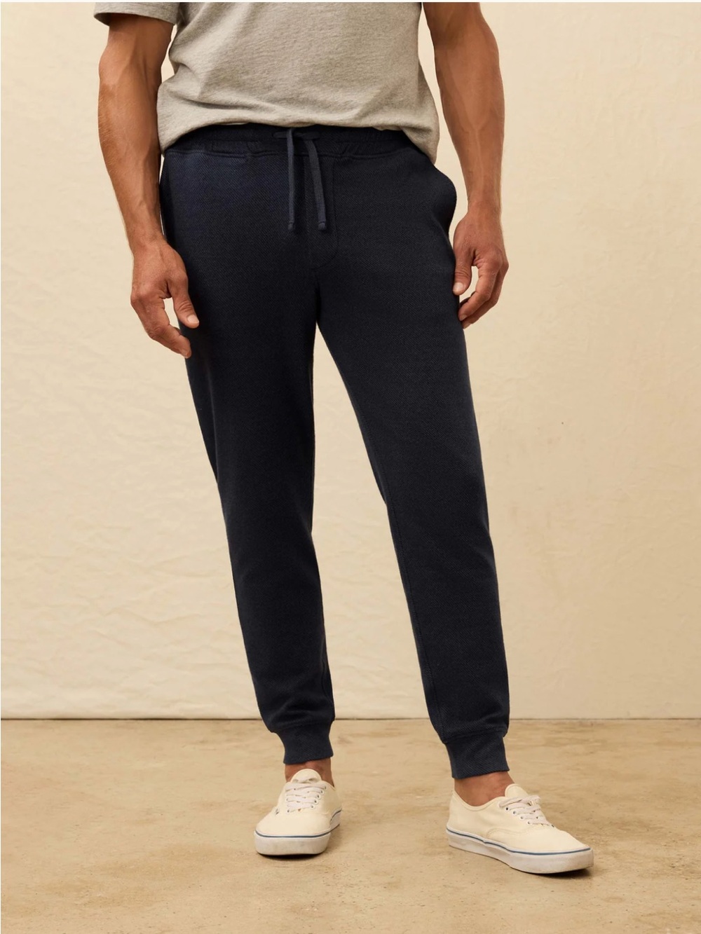 Faherty Men's Navy Drawstring Knit Joggers